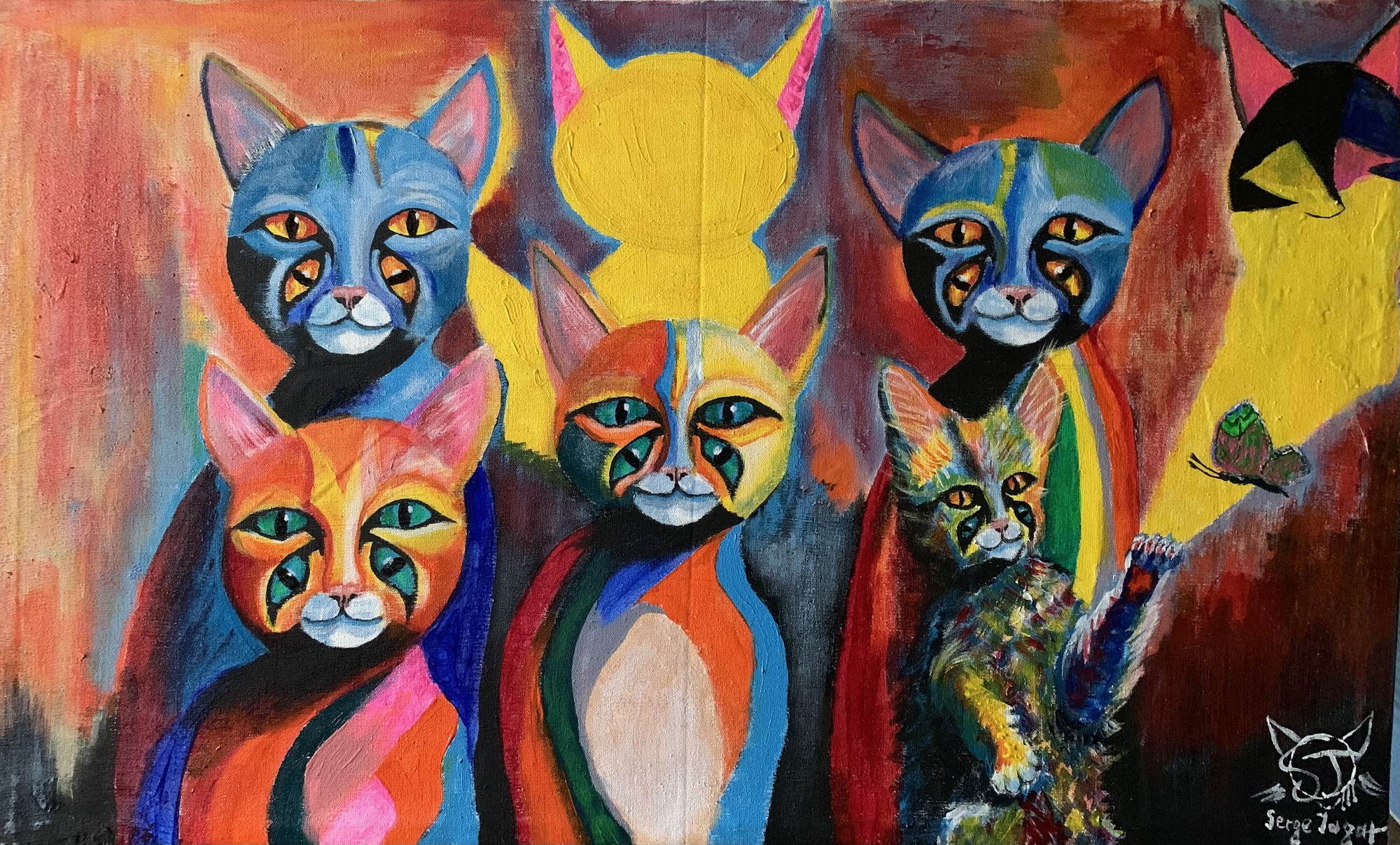 Картина «Moon cats» — Жагат Сергей — представляет Галерея «Море Арт»